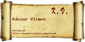 Kácsor Vilmos névjegykártya